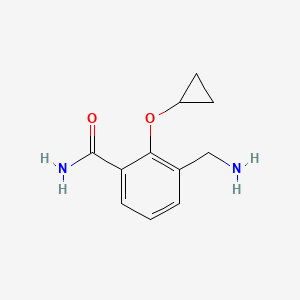 molecular formula C11H14N2O2 B14822777 3-(Aminomethyl)-2-cyclopropoxybenzamide 
