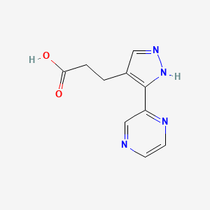 B1482279 3-(3-(pyrazin-2-yl)-1H-pyrazol-4-yl)propanoic acid CAS No. 2098006-09-6