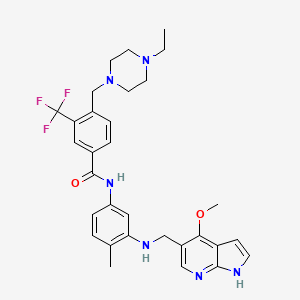 molecular formula C31H35F3N6O2 B14822794 4-[(4-ethylpiperazin-1-yl)methyl]-N-[3-[(4-methoxy-1H-pyrrolo[2,3-b]pyridin-5-yl)methylamino]-4-methylphenyl]-3-(trifluoromethyl)benzamide 