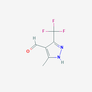 molecular formula C6H5F3N2O B1482282 5-methyl-3-(trifluoromethyl)-1H-pyrazole-4-carbaldehyde CAS No. 1182709-44-9