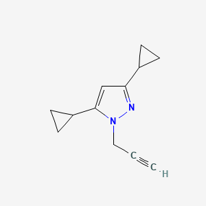 molecular formula C12H14N2 B1482286 3,5-dicyclopropyl-1-(prop-2-yn-1-yl)-1H-pyrazole CAS No. 2098106-15-9