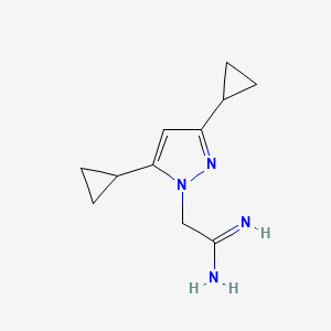 molecular formula C11H16N4 B1482287 2-(3,5-dicyclopropyl-1H-pyrazol-1-yl)acetimidamide CAS No. 2097986-56-4