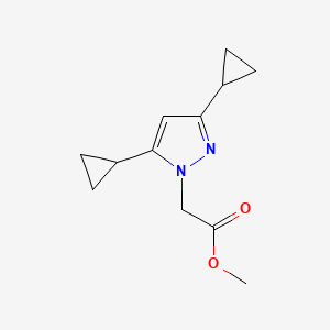 B1482288 methyl 2-(3,5-dicyclopropyl-1H-pyrazol-1-yl)acetate CAS No. 2098141-00-3