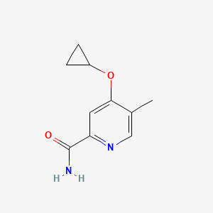 molecular formula C10H12N2O2 B14823064 4-Cyclopropoxy-5-methylpicolinamide 