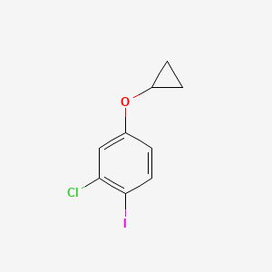 molecular formula C9H8ClIO B14823100 2-Chloro-4-cyclopropoxy-1-iodobenzene 