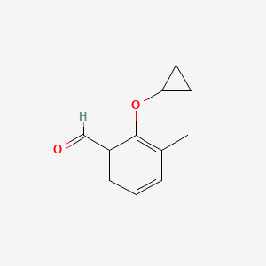 molecular formula C11H12O2 B14823305 2-Cyclopropoxy-3-methylbenzaldehyde 