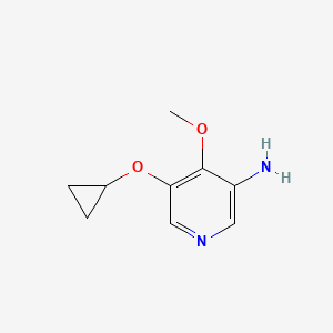 molecular formula C9H12N2O2 B14823321 5-Cyclopropoxy-4-methoxypyridin-3-amine 