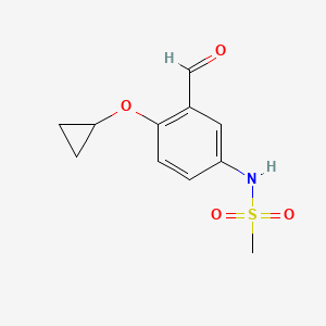molecular formula C11H13NO4S B14823333 N-(4-Cyclopropoxy-3-formylphenyl)methanesulfonamide 