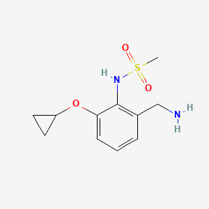 molecular formula C11H16N2O3S B14823406 N-(2-(Aminomethyl)-6-cyclopropoxyphenyl)methanesulfonamide 