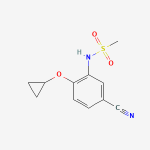 molecular formula C11H12N2O3S B14823488 N-(5-Cyano-2-cyclopropoxyphenyl)methanesulfonamide 