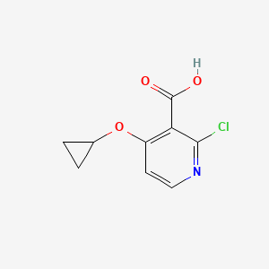 molecular formula C9H8ClNO3 B14823511 2-Chloro-4-cyclopropoxynicotinic acid 