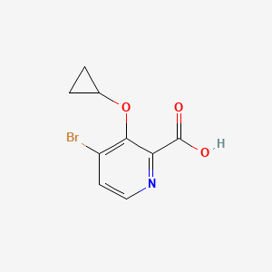 molecular formula C9H8BrNO3 B14823531 4-Bromo-3-cyclopropoxypicolinic acid 