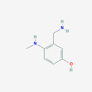 molecular formula C8H12N2O B14823604 3-(Aminomethyl)-4-(methylamino)phenol 