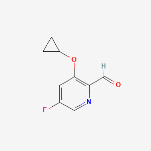molecular formula C9H8FNO2 B14823664 3-Cyclopropoxy-5-fluoropicolinaldehyde 
