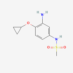 molecular formula C10H14N2O3S B14823739 N-(3-Amino-4-cyclopropoxyphenyl)methanesulfonamide 