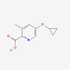 molecular formula C10H11NO3 B14823742 5-Cyclopropoxy-3-methylpicolinic acid 