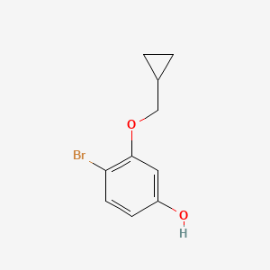 molecular formula C10H11BrO2 B14823777 4-Bromo-3-(cyclopropylmethoxy)phenol 