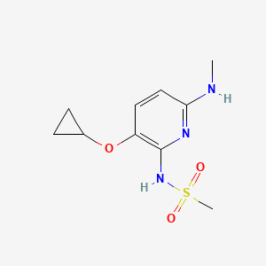molecular formula C10H15N3O3S B14823804 N-(3-Cyclopropoxy-6-(methylamino)pyridin-2-YL)methanesulfonamide 