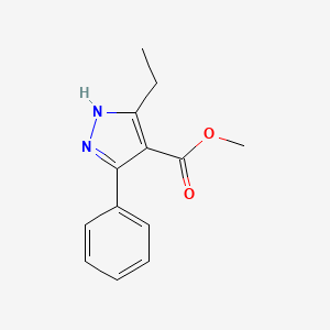 molecular formula C13H14N2O2 B1482392 methyl 5-ethyl-3-phenyl-1H-pyrazole-4-carboxylate CAS No. 2245698-44-4