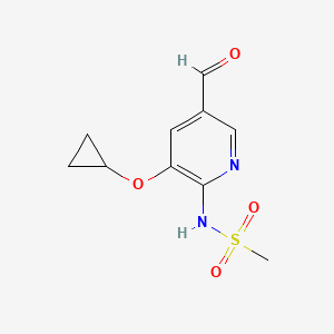 molecular formula C10H12N2O4S B14823999 N-(3-Cyclopropoxy-5-formylpyridin-2-YL)methanesulfonamide 
