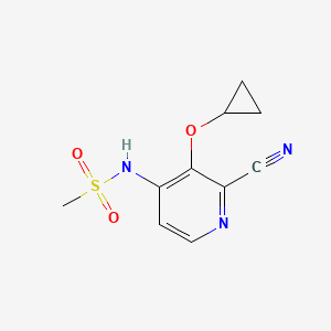 molecular formula C10H11N3O3S B14824020 N-(2-Cyano-3-cyclopropoxypyridin-4-YL)methanesulfonamide 