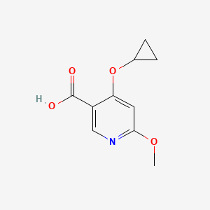 molecular formula C10H11NO4 B14824073 4-Cyclopropoxy-6-methoxynicotinic acid 