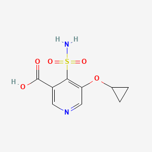 molecular formula C9H10N2O5S B14824098 5-Cyclopropoxy-4-sulfamoylnicotinic acid 