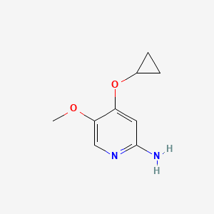 molecular formula C9H12N2O2 B14824107 4-Cyclopropoxy-5-methoxypyridin-2-amine 