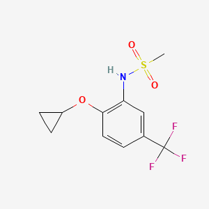 molecular formula C11H12F3NO3S B14824123 N-(2-Cyclopropoxy-5-(trifluoromethyl)phenyl)methanesulfonamide 