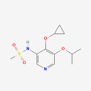 molecular formula C12H18N2O4S B14824164 N-(4-Cyclopropoxy-5-isopropoxypyridin-3-YL)methanesulfonamide 