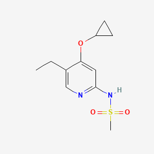 molecular formula C11H16N2O3S B14824185 N-(4-Cyclopropoxy-5-ethylpyridin-2-YL)methanesulfonamide 