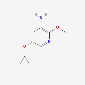 molecular formula C9H12N2O2 B14824186 5-Cyclopropoxy-2-methoxypyridin-3-amine 