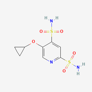 molecular formula C8H11N3O5S2 B14824213 5-Cyclopropoxypyridine-2,4-disulfonamide 