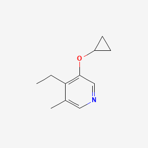 molecular formula C11H15NO B14824224 3-Cyclopropoxy-4-ethyl-5-methylpyridine 
