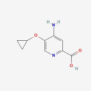 molecular formula C9H10N2O3 B14824266 4-Amino-5-cyclopropoxypicolinic acid 