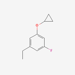 molecular formula C11H13FO B14824290 1-Cyclopropoxy-3-ethyl-5-fluorobenzene 