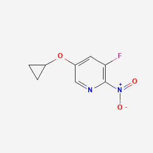molecular formula C8H7FN2O3 B14824300 5-Cyclopropoxy-3-fluoro-2-nitropyridine 