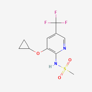 molecular formula C10H11F3N2O3S B14824434 N-(3-Cyclopropoxy-5-(trifluoromethyl)pyridin-2-YL)methanesulfonamide 
