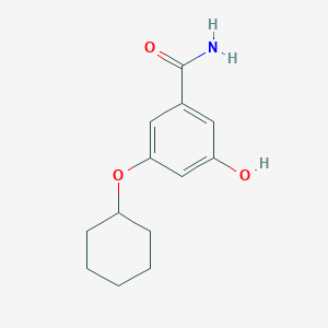 molecular formula C13H17NO3 B14824443 3-(Cyclohexyloxy)-5-hydroxybenzamide 