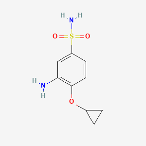 molecular formula C9H12N2O3S B14824467 3-Amino-4-cyclopropoxybenzenesulfonamide 