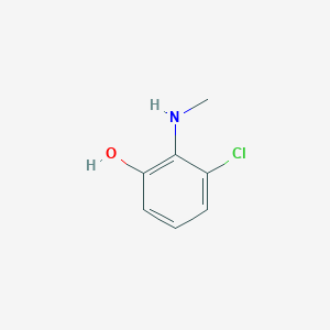 molecular formula C7H8ClNO B14824520 3-Chloro-2-(methylamino)phenol 