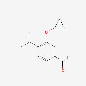 molecular formula C13H16O2 B14824525 3-Cyclopropoxy-4-isopropylbenzaldehyde 