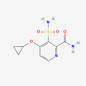 molecular formula C9H11N3O4S B14824568 4-Cyclopropoxy-3-sulfamoylpicolinamide 