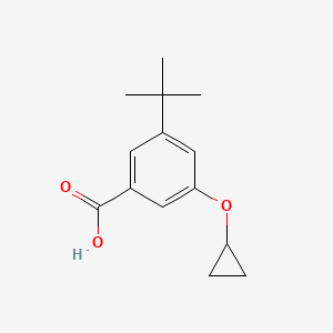 molecular formula C14H18O3 B14824583 3-Tert-butyl-5-cyclopropoxybenzoic acid 