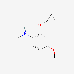 molecular formula C11H15NO2 B14824631 2-Cyclopropoxy-4-methoxy-N-methylaniline 