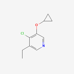 molecular formula C10H12ClNO B14824637 4-Chloro-3-cyclopropoxy-5-ethylpyridine 