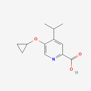 molecular formula C12H15NO3 B14824660 5-Cyclopropoxy-4-isopropylpicolinic acid 