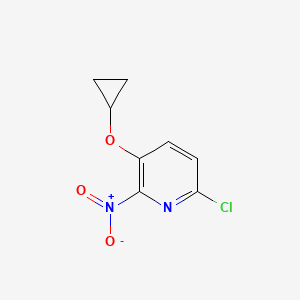 molecular formula C8H7ClN2O3 B14824668 6-Chloro-3-cyclopropoxy-2-nitropyridine 