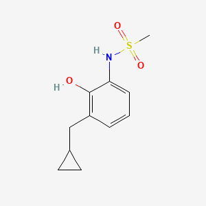 molecular formula C11H15NO3S B14824702 N-(3-(Cyclopropylmethyl)-2-hydroxyphenyl)methanesulfonamide 