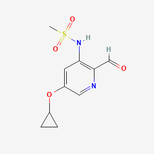 molecular formula C10H12N2O4S B14824718 N-(5-Cyclopropoxy-2-formylpyridin-3-YL)methanesulfonamide 